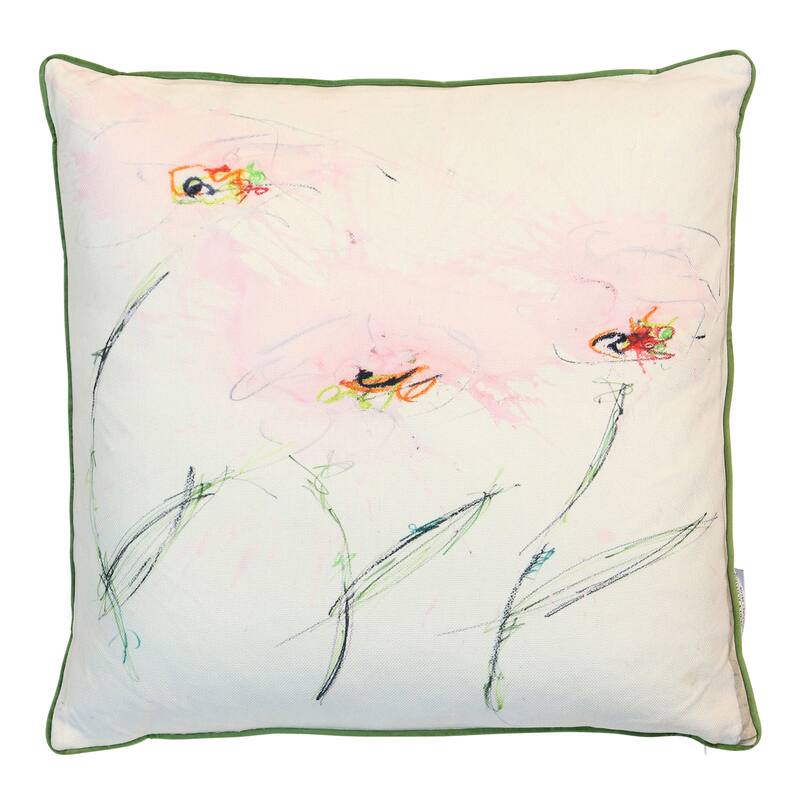 StyleCraft Blushing Meadow Abstract Pillow - Blush Pink - 22" x 22"