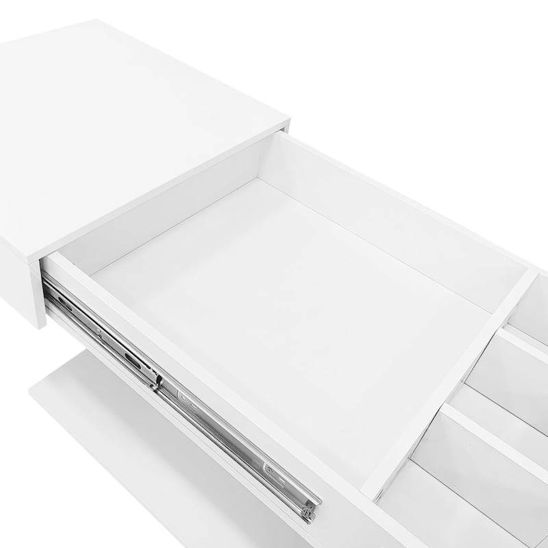 41.3''-76.7'' Extendable Coffee Table, Efficient Central Coffee Table with Multiple Storage Compartments