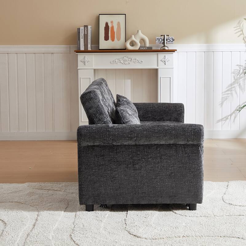 Versatile 2-in-1 Sofa Bed Comfortable Seating with Storage Bag, Sleeper Sofa Couch Loveseat with Pull Out Bed
