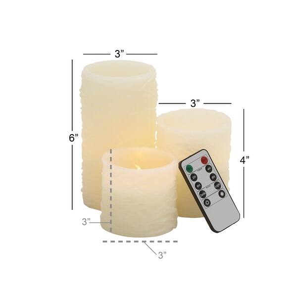 Resin Traditional Flameless Candle (Set of 3) S/3 6"4"3"H Bed Bath & Beyond 21026553