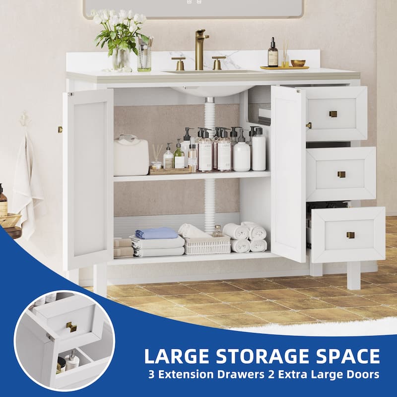 Moasis 36"/40"/ 47" Bathroom Vanity Cabinet with Sink
