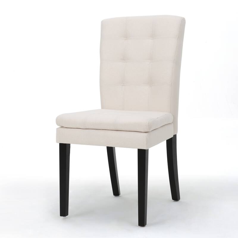 Dining Room Furniture - Fabric Upholstered Dining Chairs with Birch Leg, Modern Armless Dining Chairs Set of 2 for Kitchen