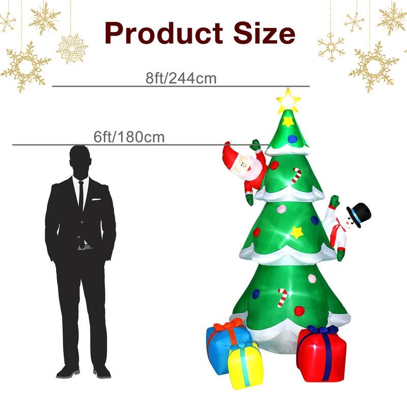 8 Ft. Christmas Tree Inflatables Outdoor Decoration with LED Lights