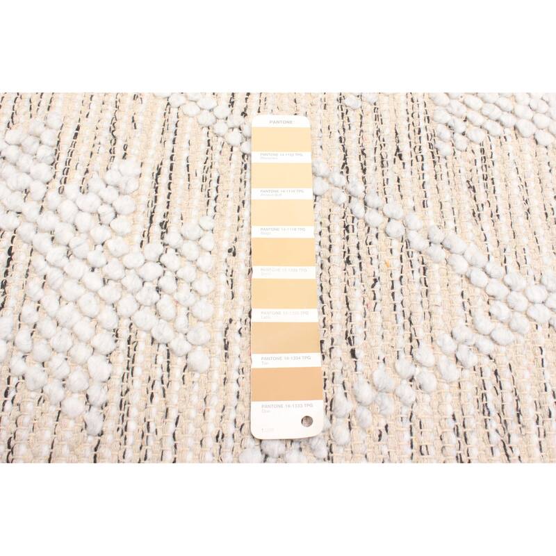 ECARPETGALLERY Braid weave Sienna Beige Wool Rug - 5'2 x 8'0