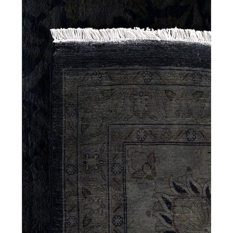 Overdyed One-of-a-Kind Hand-Knotted Area Rug - Black - 12' 0" x 15' 5"