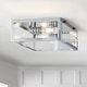 preview thumbnail 3 of 73, Alma 12" Metal/Glass LED Flush Mount, by JONATHAN Y Chrome / Clear