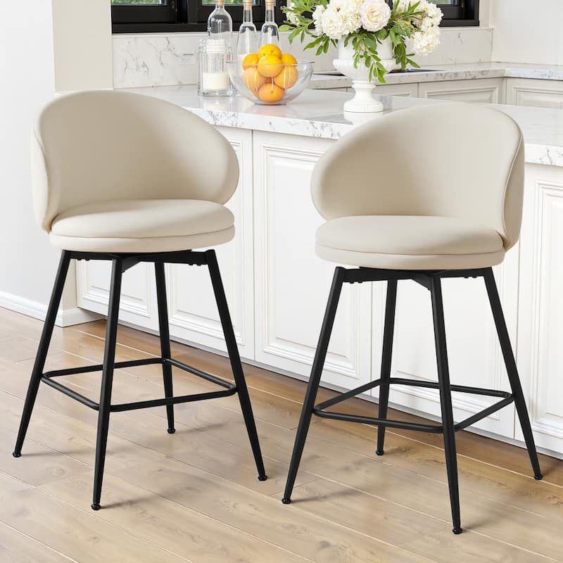 26"/ 30" Upholstered Swivel Bar Stools Counter Height Barstool