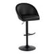 preview thumbnail 33 of 84, Porch & Den Livesey High Back Adjustable Bar Stool with Rounded T Footrest (Set of 2) Black Faux Leather/Black Metal