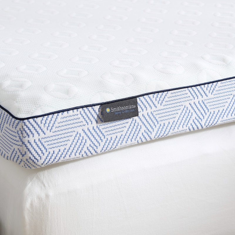 Smithsonian Sleep Collection 3-inch Premium Copper Infused Memory Foam Mattress Topper - White