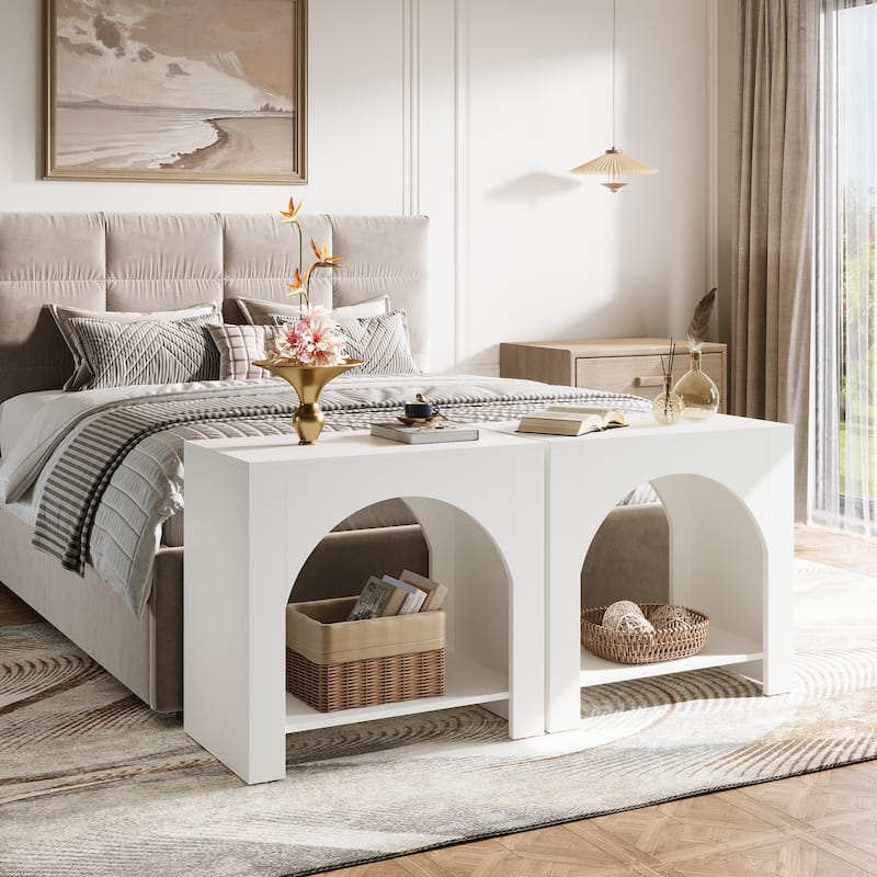 Farmhouse Night Stand Bedside Table for Bedroom Home Living Room