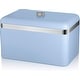 preview thumbnail 1 of 3, Swan SWKA1010BLN Retro Bread Bin, One Size, Blue