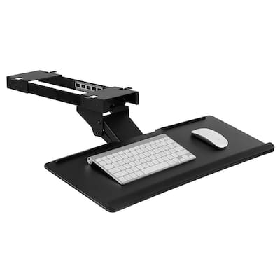 Mount-It! Under Desk Computer Keyboard and Mouse Tray with Gel Wrist Pad Black- MI-7135