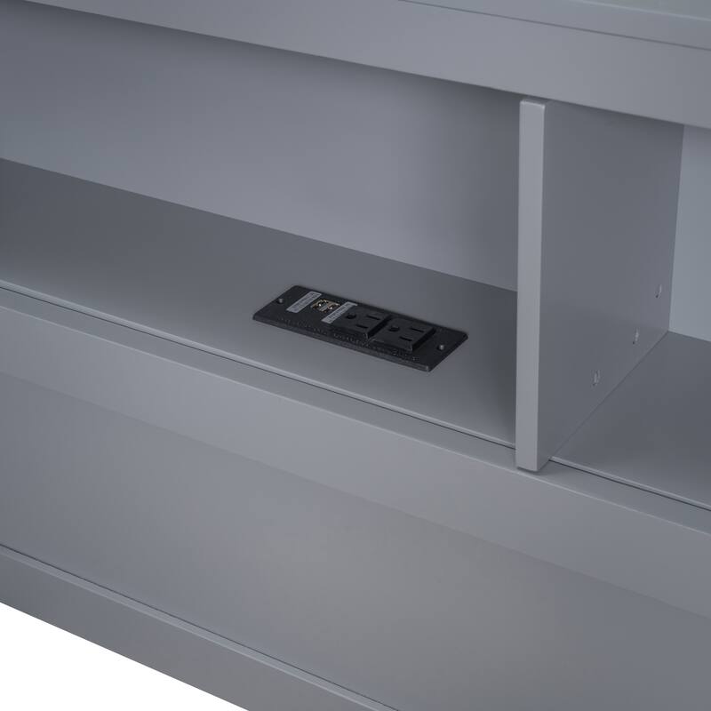 Wood Twin/Full Size DayBed with 2 Drawers, Storage Shelf and USB Charging Ports