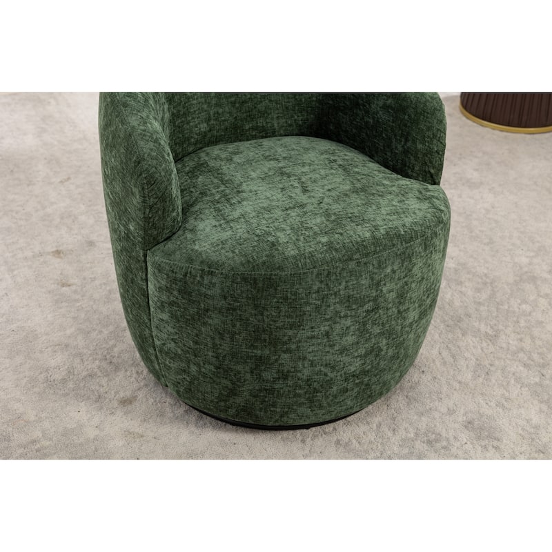 25.6" Swivel Barrel Chair with Black Coating