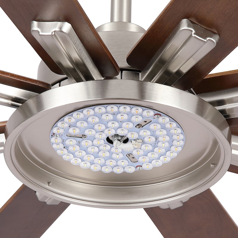 Gabriel 72 in. Indoor Black PlyWood Smart Ceiling Fan with Integrated LED, Works with Alexa/Google