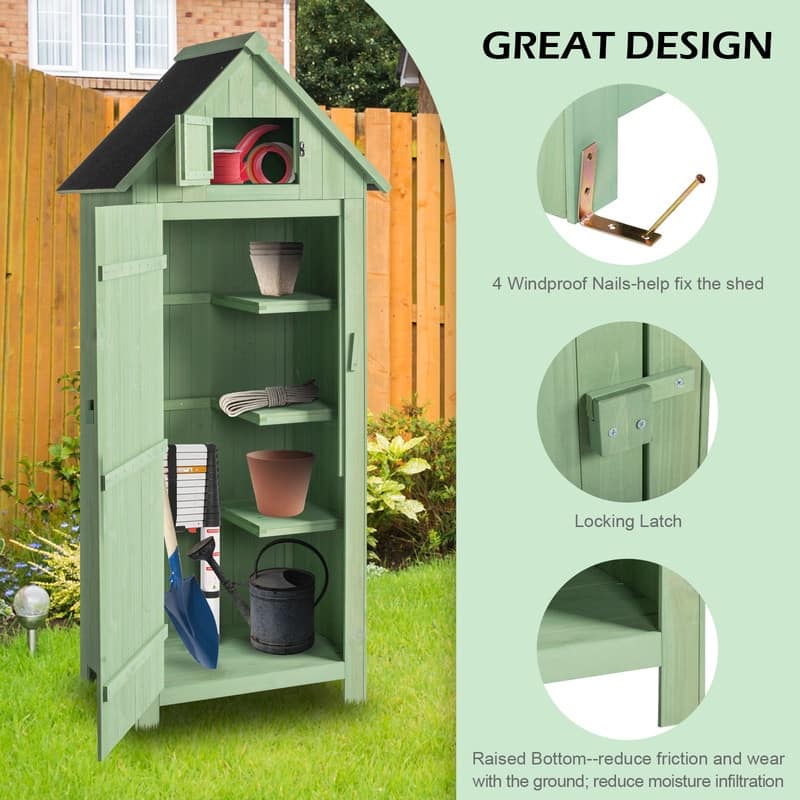 Single Door Wooden Garden Storage Shed