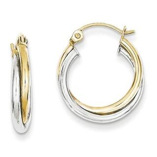 Two Tone Earrings Find Great Jewelry Deals Ping At 10k Yellow White Gold 4mm Twist Hoop Earrings