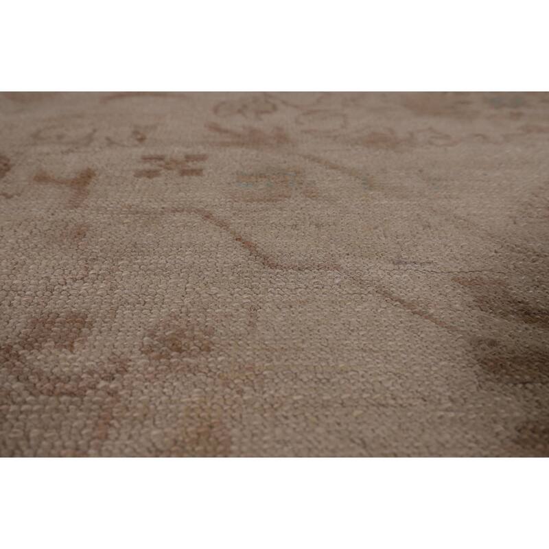 Earth Tone Oushak Vegetable Dye Area Rug Handmade Wool Carpet - 8'1" x 11'0"