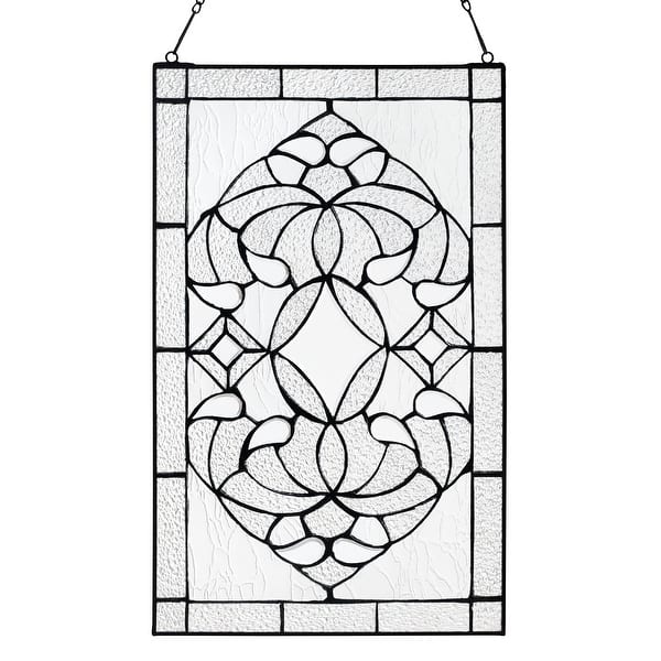 slide 2 of 14, River of Goods 20-Inch Floral Clear Glass Window Panel - 12" x 0.25" x 20" Clear