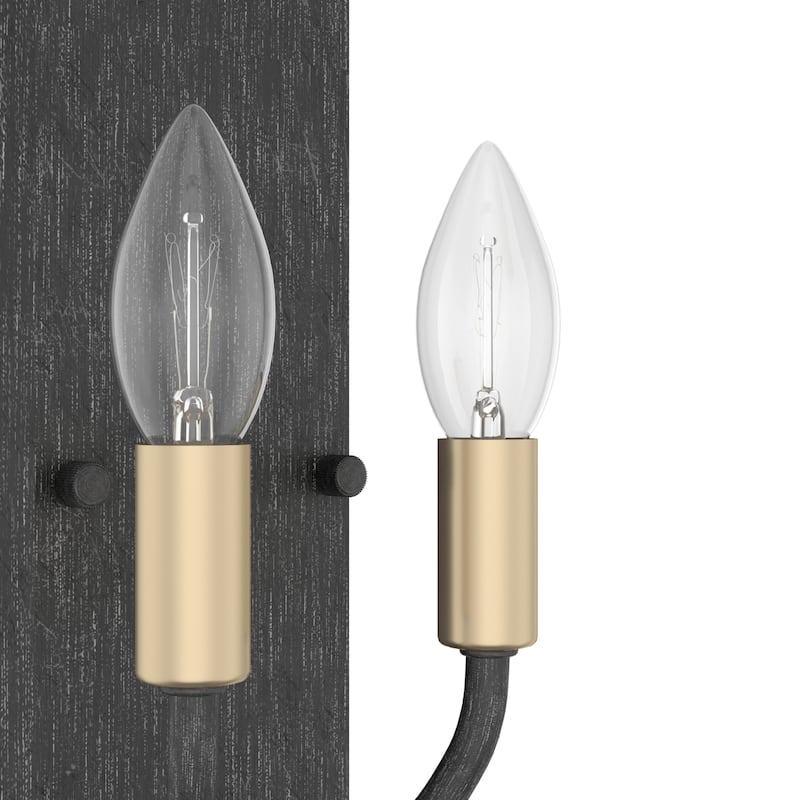 Hunter Merlin 2-Light Wall Sconce - Hallway, Bedroom, Bathroom - Industrial, Candle, Transitional, Contemporary - Damp Rated!