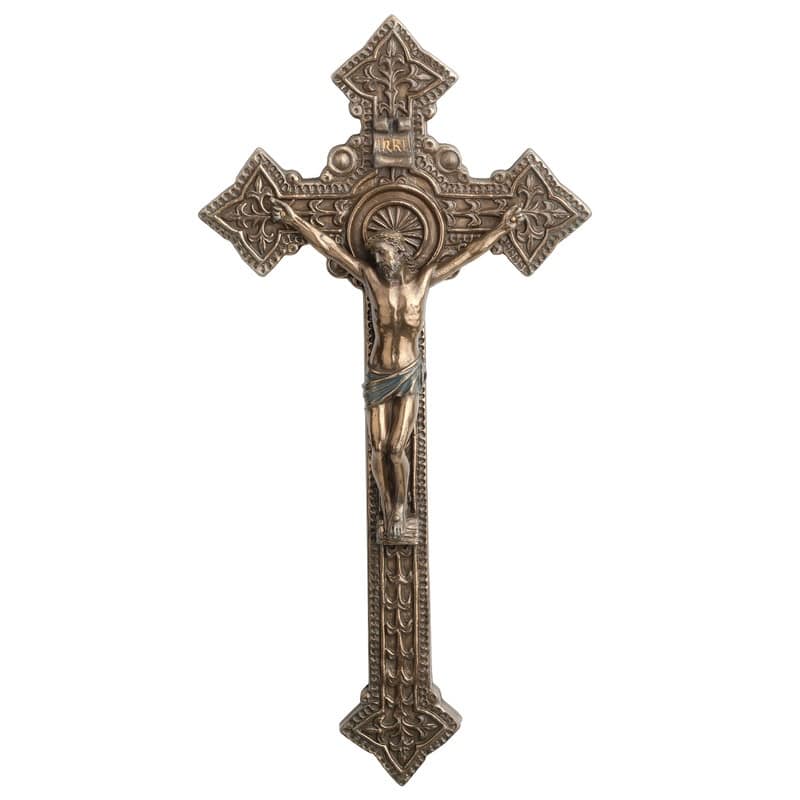 9.06 inches Width Cold Cast Bronze Religion - Crucifixion(Mbz+Color) Bronze Finish Figurine