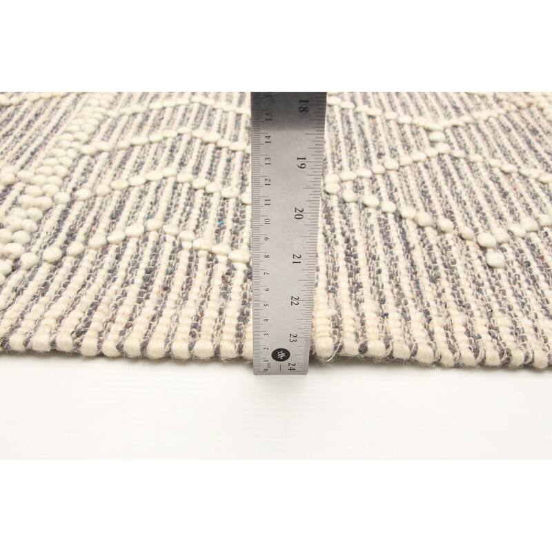 ECARPETGALLERY Braid weave Sienna Grey Wool Rug - 5'0 x 8'0