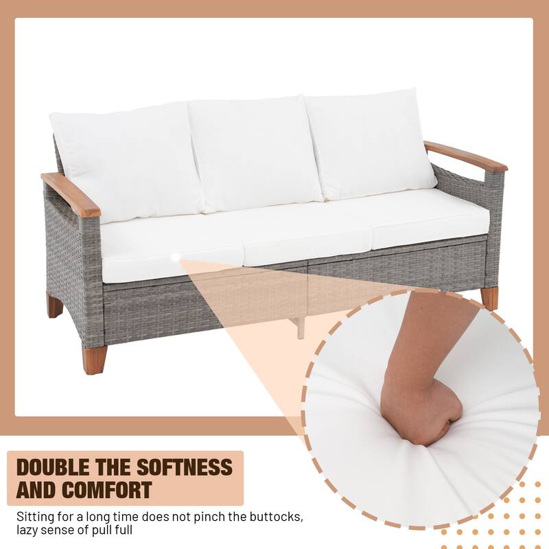 Outdoor 5-piece sofa set with swivel chair