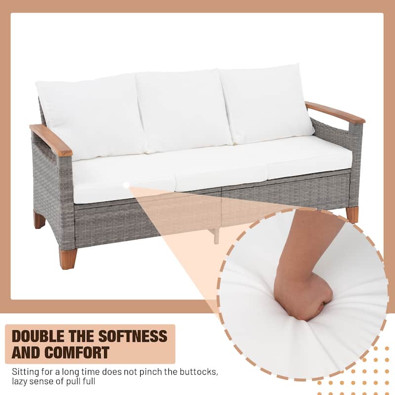 Outdoor 6-piece Sofa Set With Swivel Chair Patio Furniture
