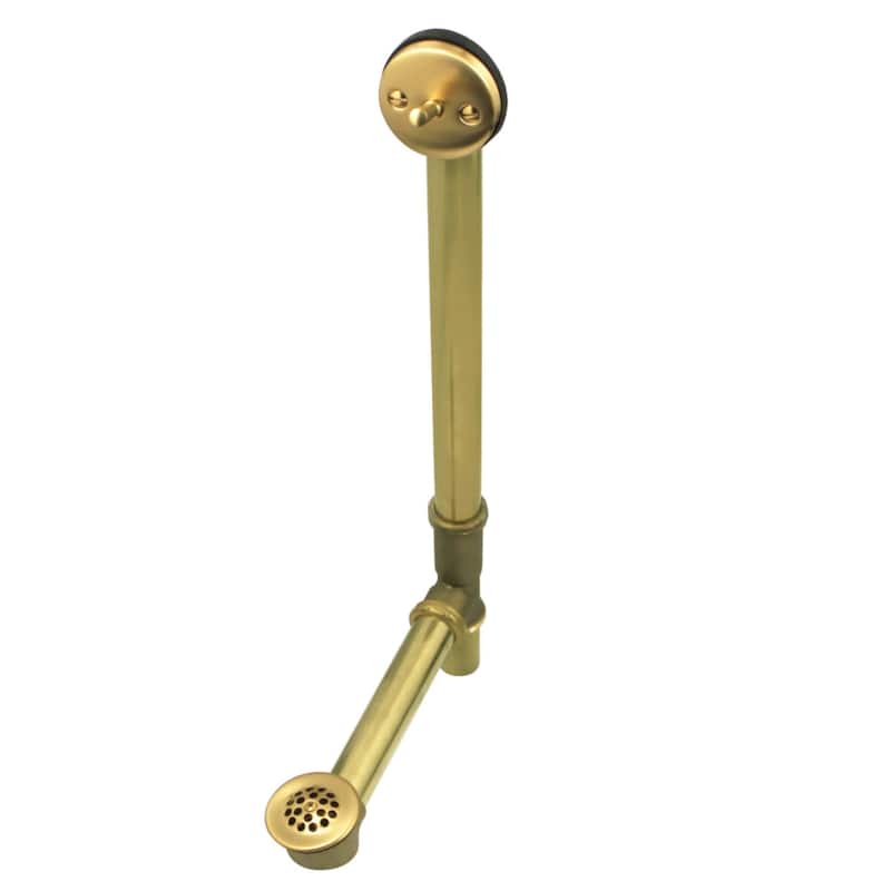 Kingston Brass Brass Bathtub Drain with Trip Lever, Overflow and Grid - Brushed Brass