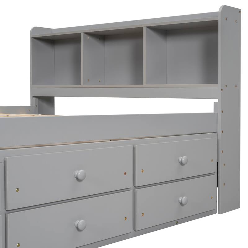 Bed with Under bed Storage Drawers and Bed End Storage Case