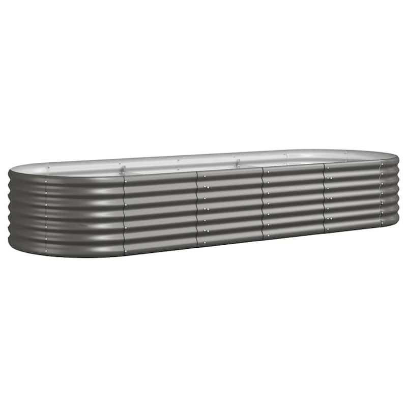 vidaXL Raised Garden Bed Raised Flower Bed Galvanized Steel Outdoor Planter