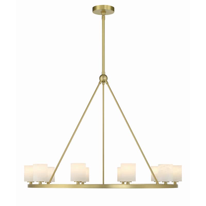 Aragon 10 Light Soft Brass Chandelier - 34.75"W x 30"H x 34.75"D