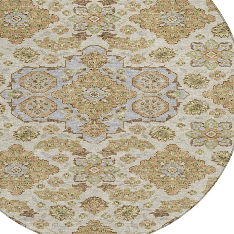 HomeRoots Medallion Traditional Rectangle Outdoor Rug