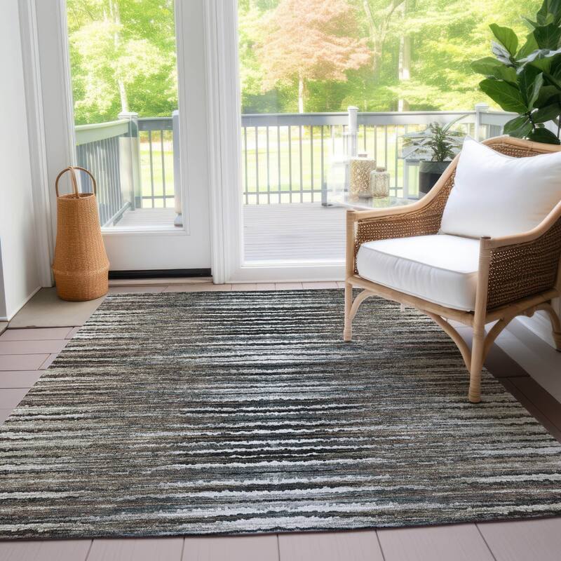 Alsin Stripe Easy-To-Clean Heritage-Inspired Outdoor Rug