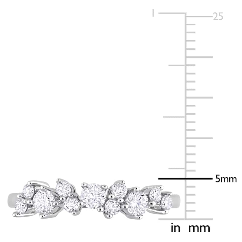 Miadora 1/2ct TDW Diamond 11-Stone Ring in 10k White Gold