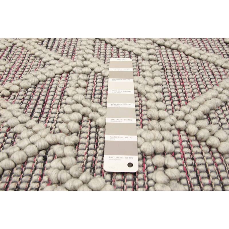 ECARPETGALLERY Braid weave Sienna Grey Wool Rug - 5'0 x 9'10