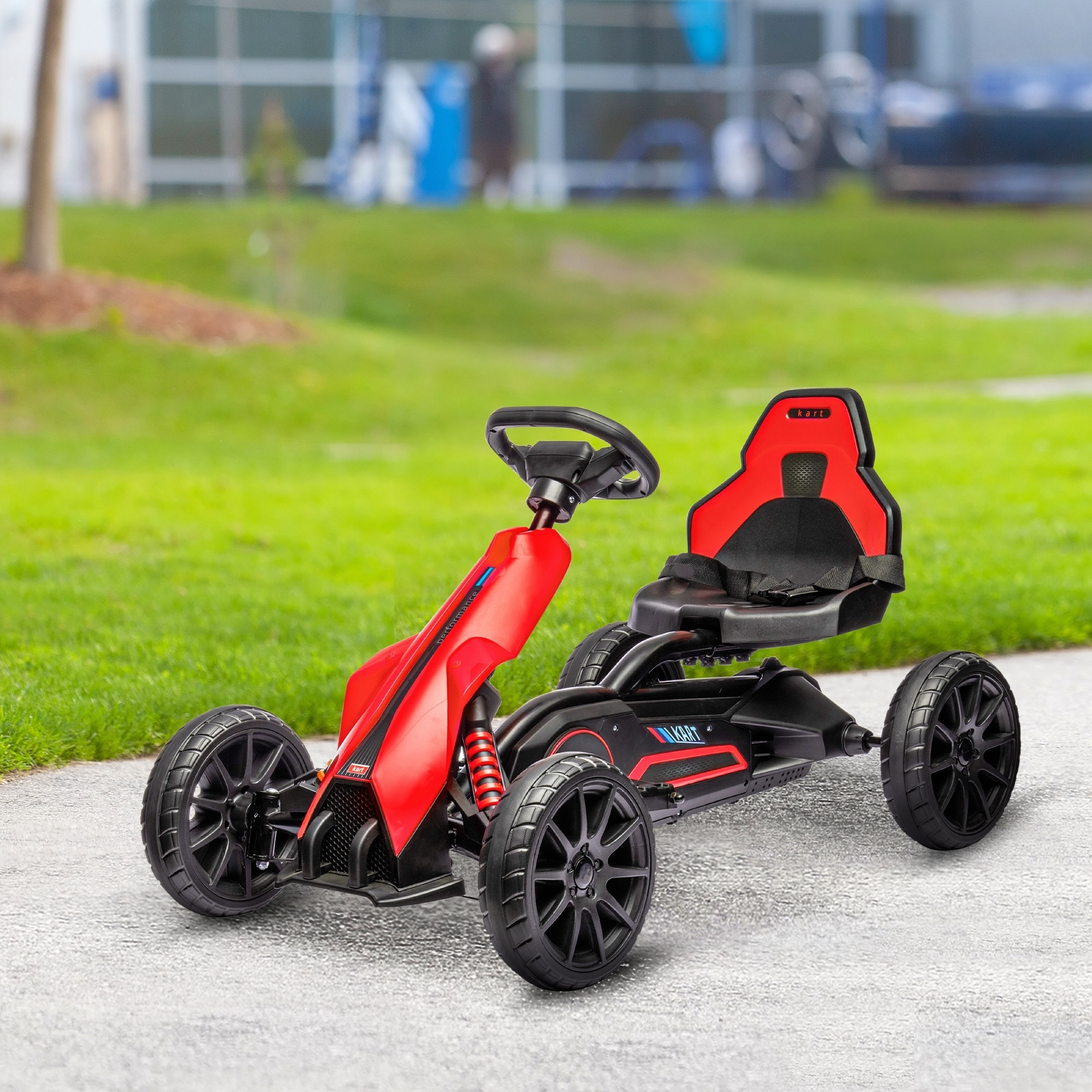Go Kart for Kids with Seat Belt and Backrest, Realistic Ride on Motor Vehicle Toy, Battery Powered Drifting Vehicle