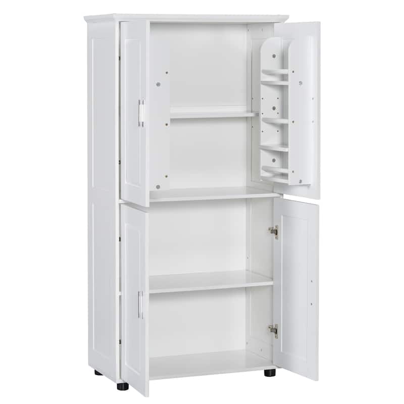 Bathroom Floor Storage Cabinet, Bathroom Storage Unit, Freestanding Cabinet with Adjustable Shelves Bathroom Organizer Cabinet
