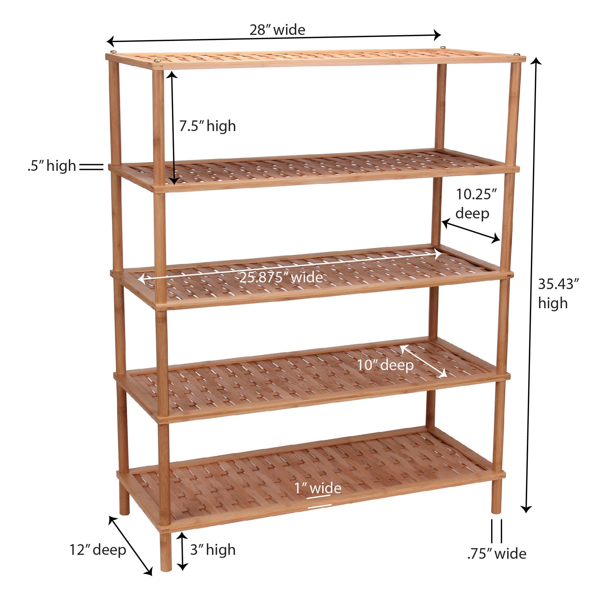 shoe rack 25 inches wide