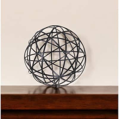 HomeRoots Black Metal Wire Decorative Sculpture - 8' X '8' X '8