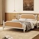 preview thumbnail 13 of 18, King Size Platform Bed Frame with Rattan Headboard