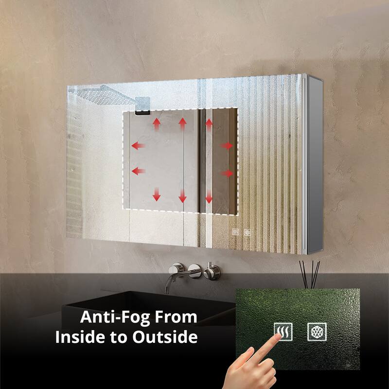 Corsica Surface-Mount LED Mirror Medicine Cabinet with Defogger