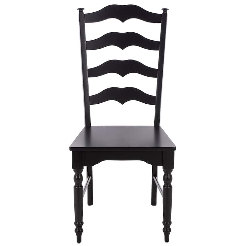 SAFAVIEH HOME Rasia Ladder Back Side Chair - 19"W x 22"D x 41"H - Black