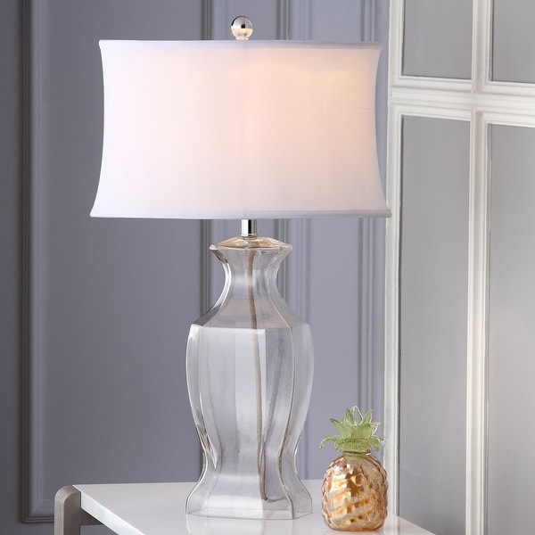 Safavieh Lighting 27.5-inch Clear Glass Table Lamp (Set of 2) - 17"x12"x28". Opens flyout.