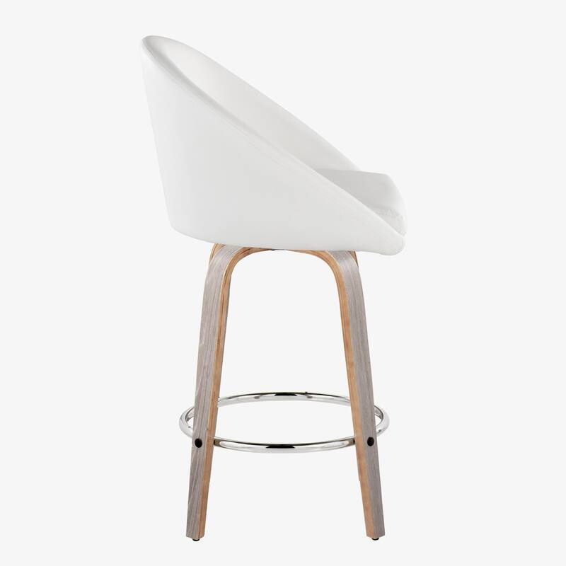 Carson Carrington Livesey High Back 26" Fixed-Height Counter Stool with Bent Wood Legs & Round Footrest (Set of 2)