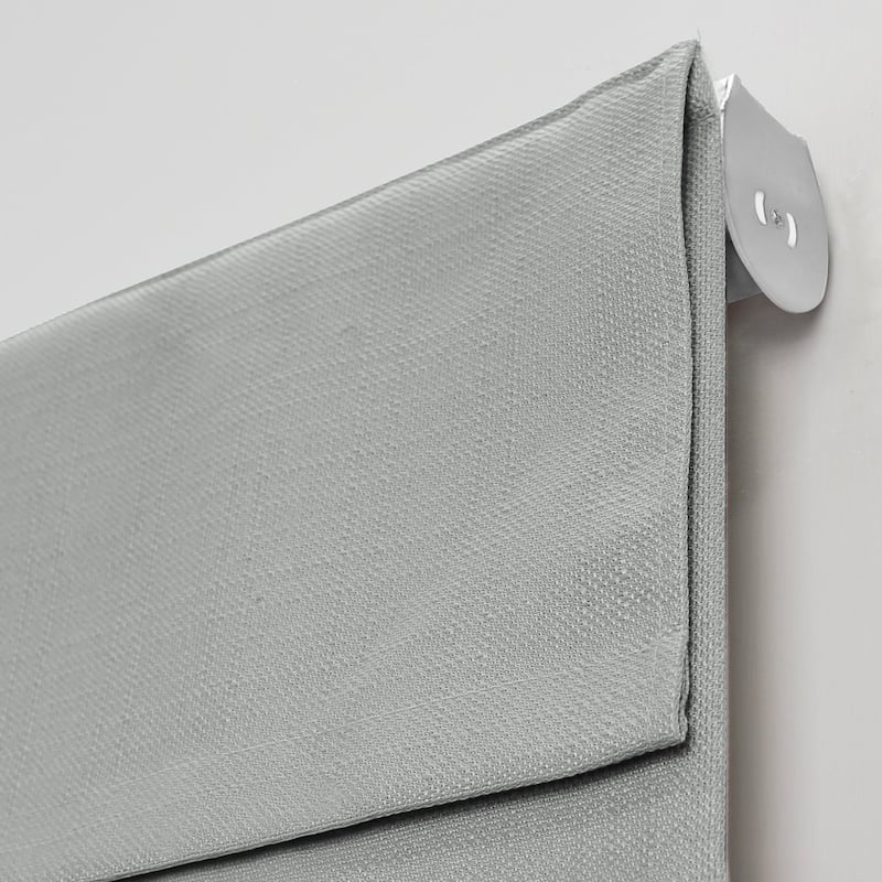 Cordless Slow Release Blackout Roman Shade in Cream/Gray