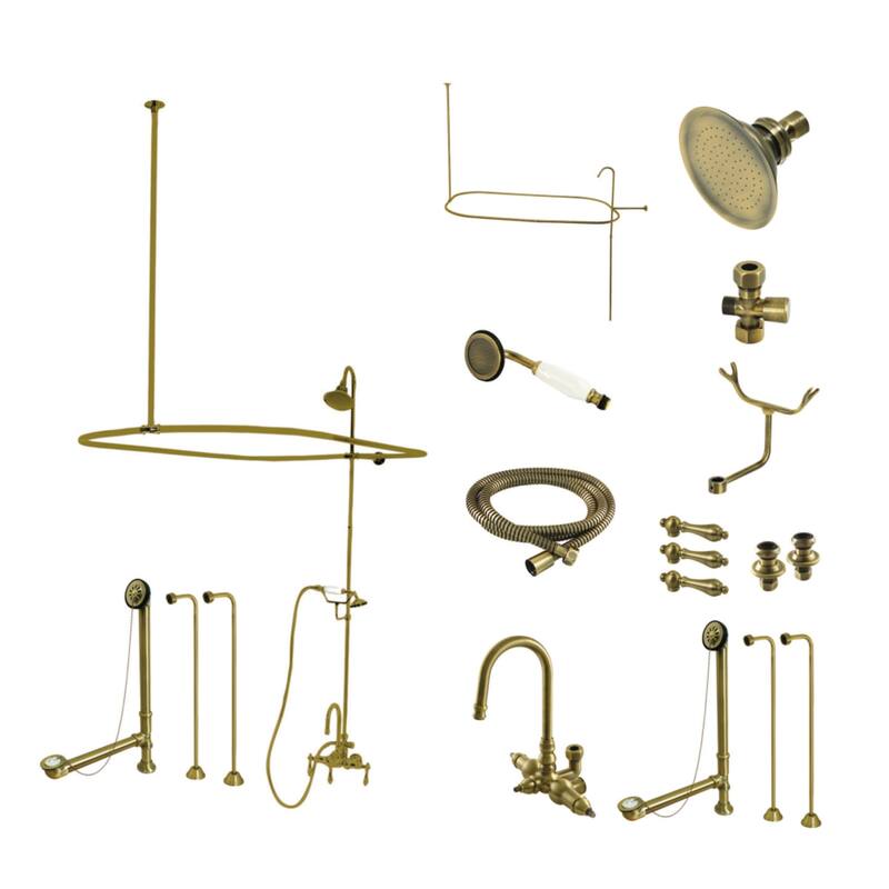 Vintage High Arc Gooseneck Clawfoot Tub Faucet Package