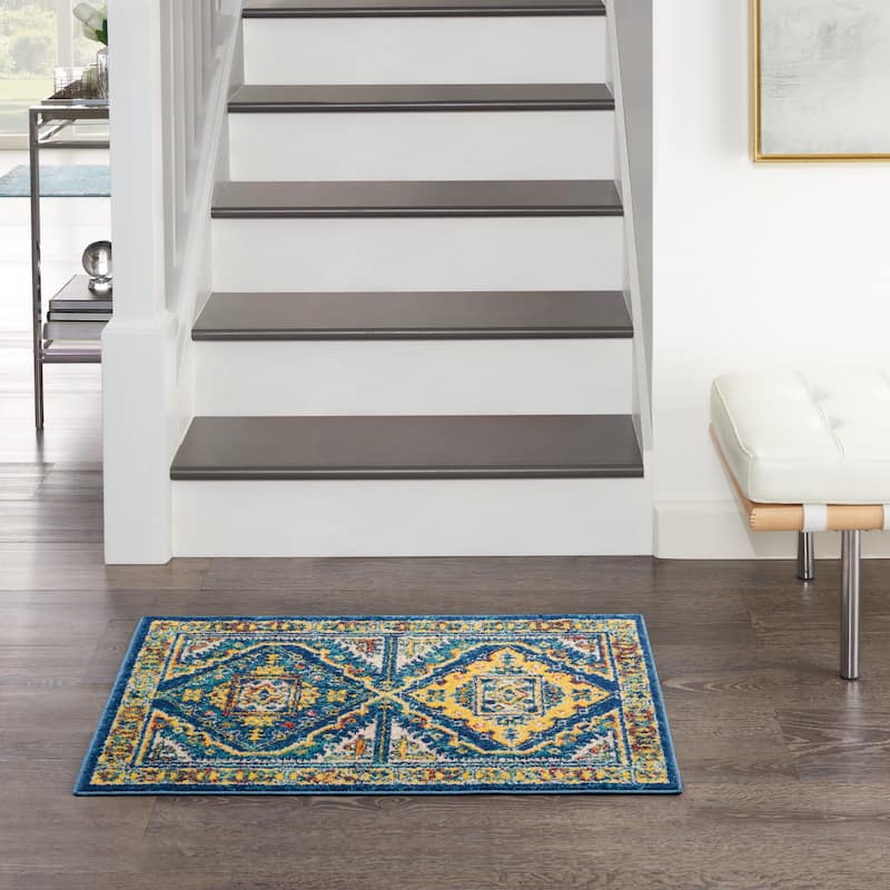 Nourison Allur Boho Tribal Geometric Area Rug - 2' x 3' - Navy Multicolor - Rectangle