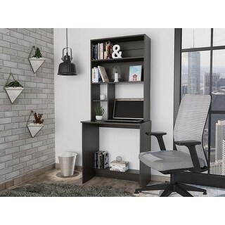 Home Office Hutch Desk Writing Desk with 4 Shelves 1 Lower Shelf