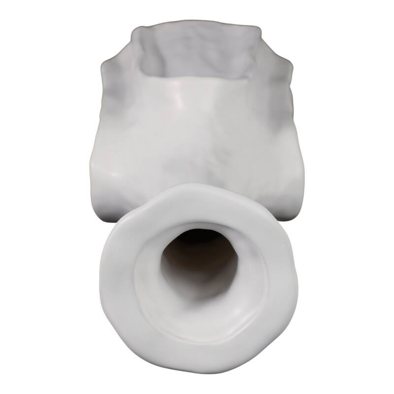 Decorative Vase - White Ceramic Sleek Design